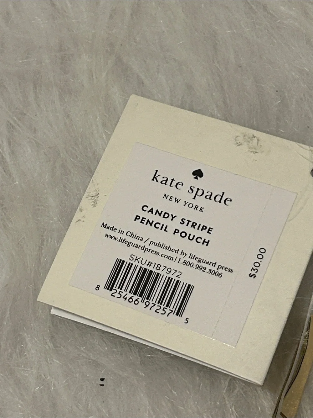 kate spade Multicolor Striped Patent Zipper Pouch